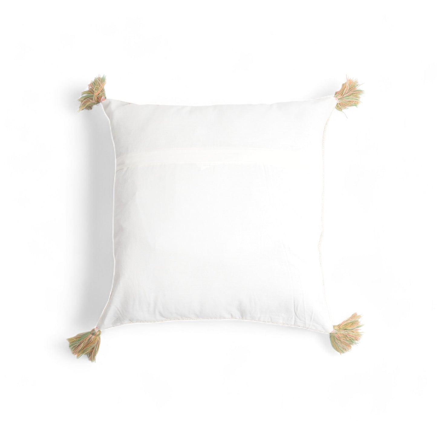 Abstract Printed Textured Cushion Cover with Tasseled Corners