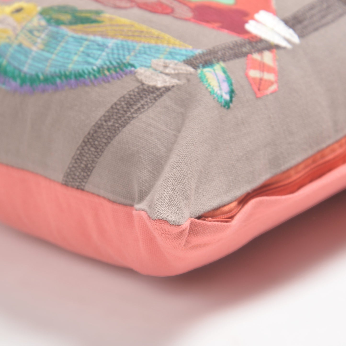 Tropical Parrots 17x12 inch Embroidered Lumbar Cushion Cover