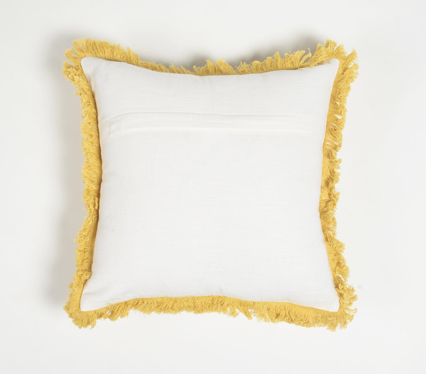 Handwoven Cotton Check Fringed Cushion Cover