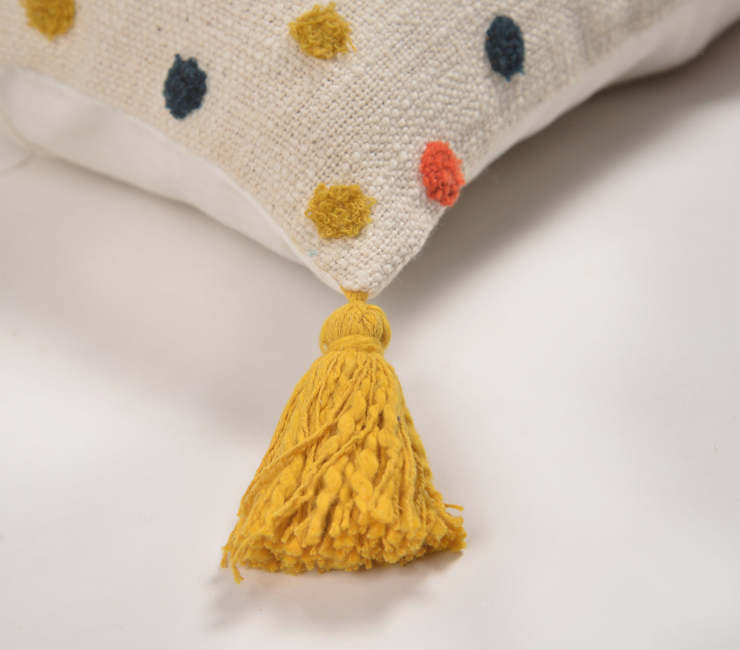 Handwoven Cotton Shaggy Tufted Multicolor Cushion Cover