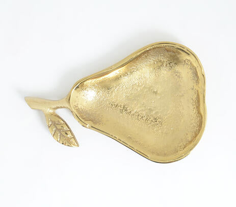 Gold Toned Aluminium Cast Pear Shaped Table Tray