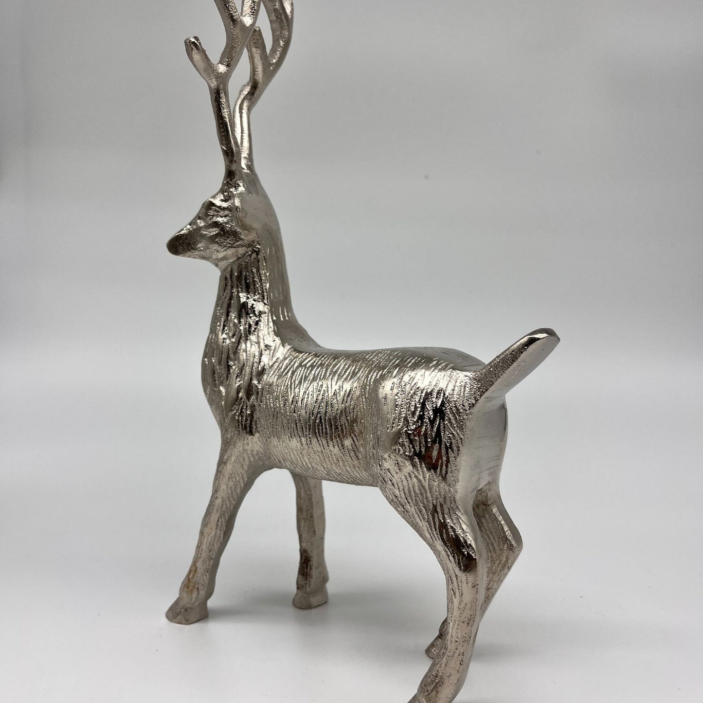 Metallic Aluminium Reindeer Figurine