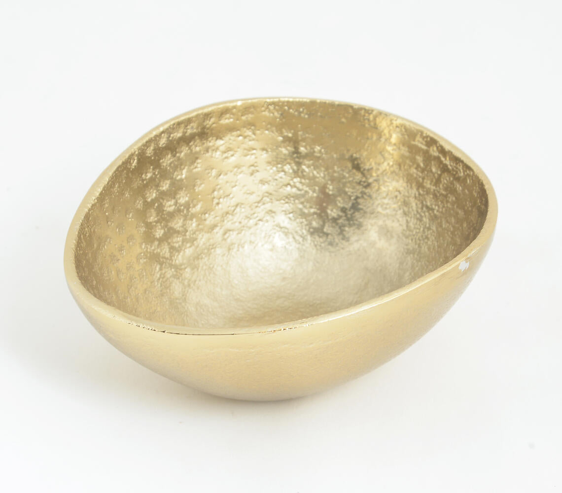 Abstract Form Hammered Aluminium Nut Bowl