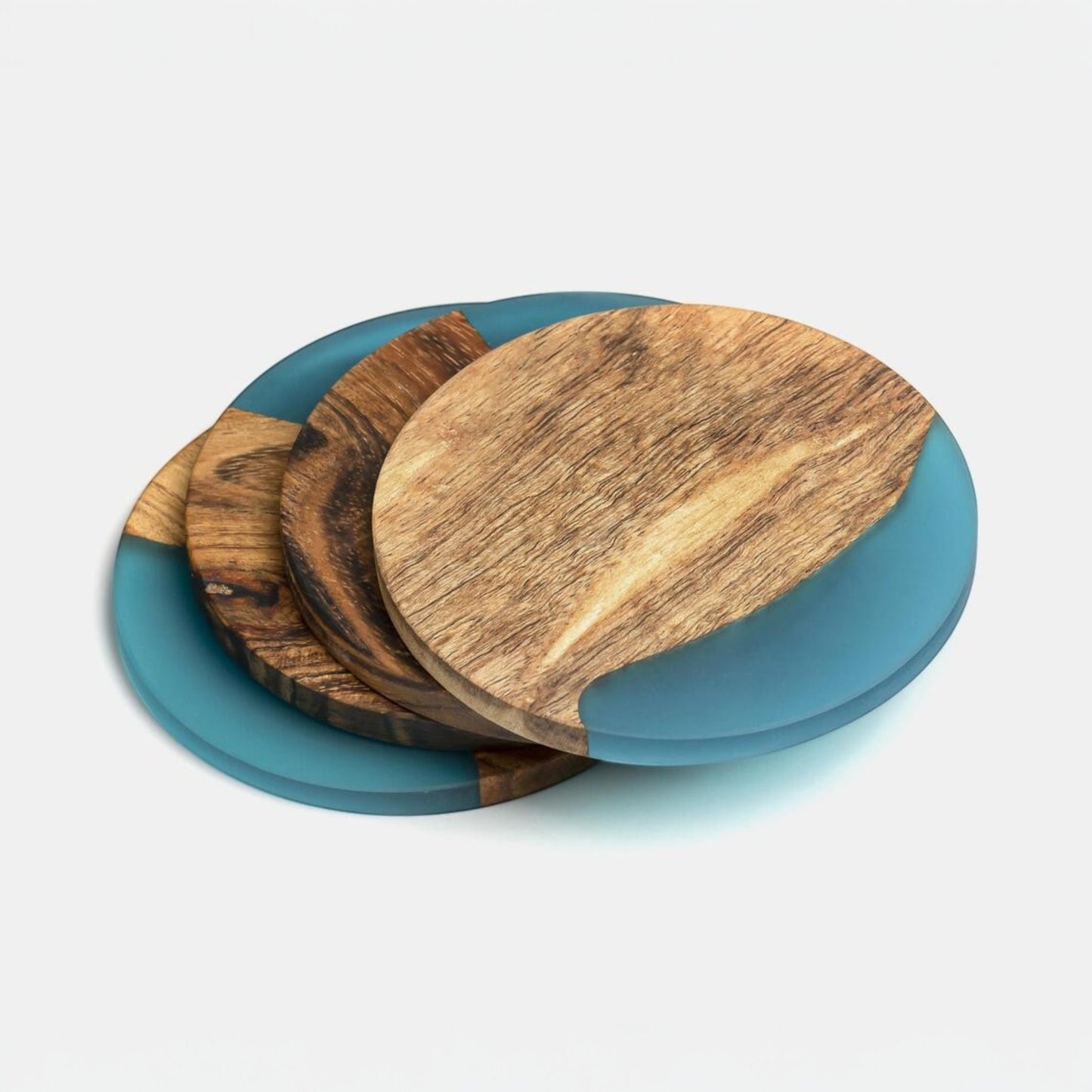Luxury feast acacia wood coasters (set of 4)