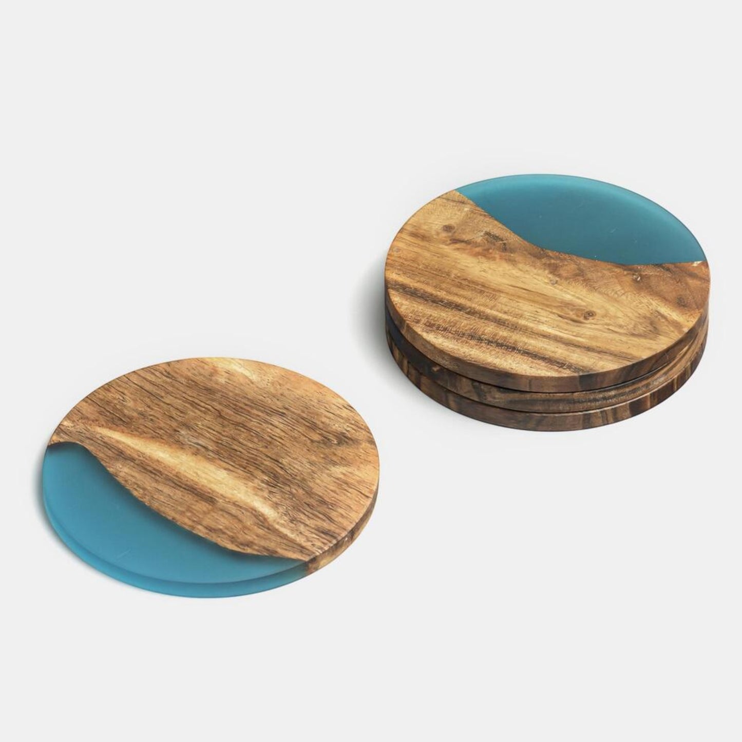 Luxury feast acacia wood coasters (set of 4)