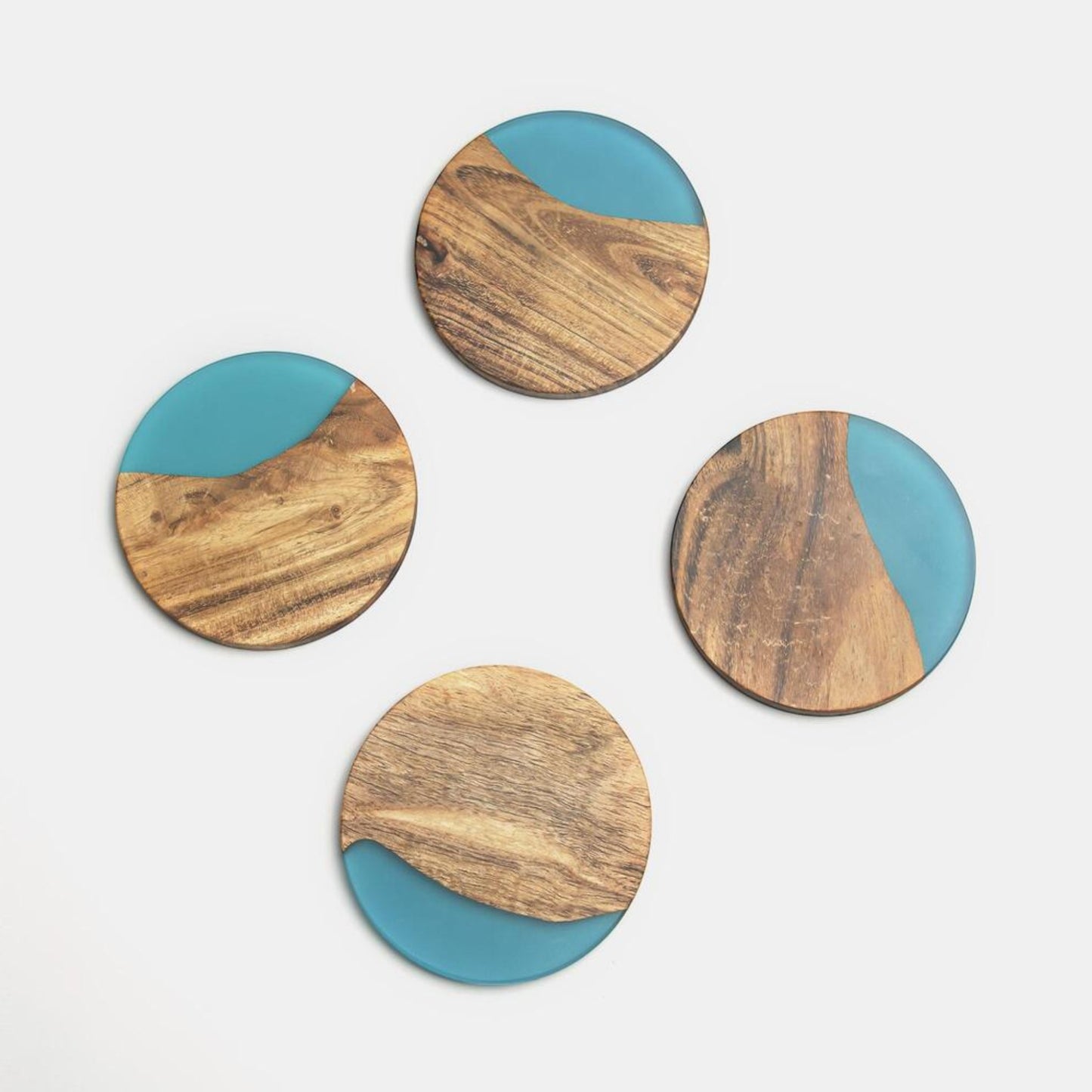 Luxury feast acacia wood coasters (set of 4)