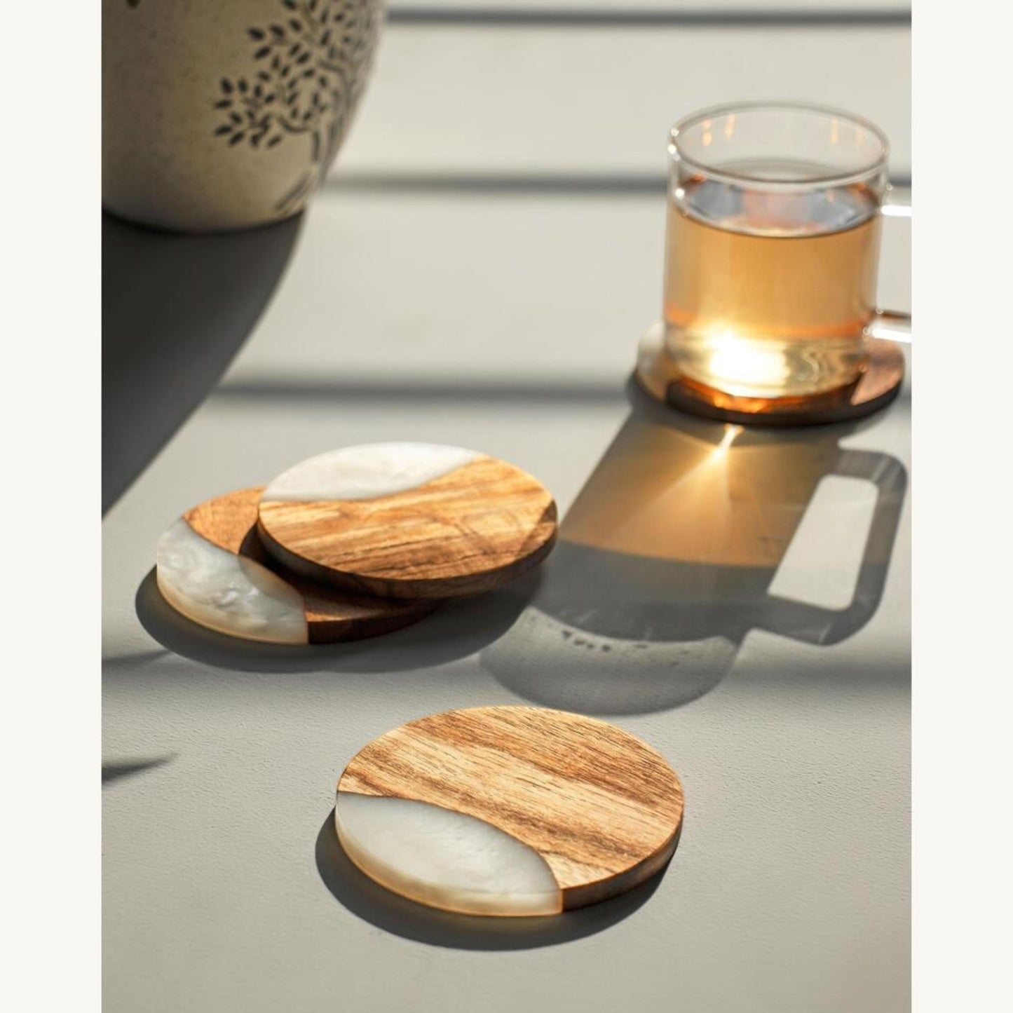 Luxury Feast Acacia Wood Coasters (Set of 4)