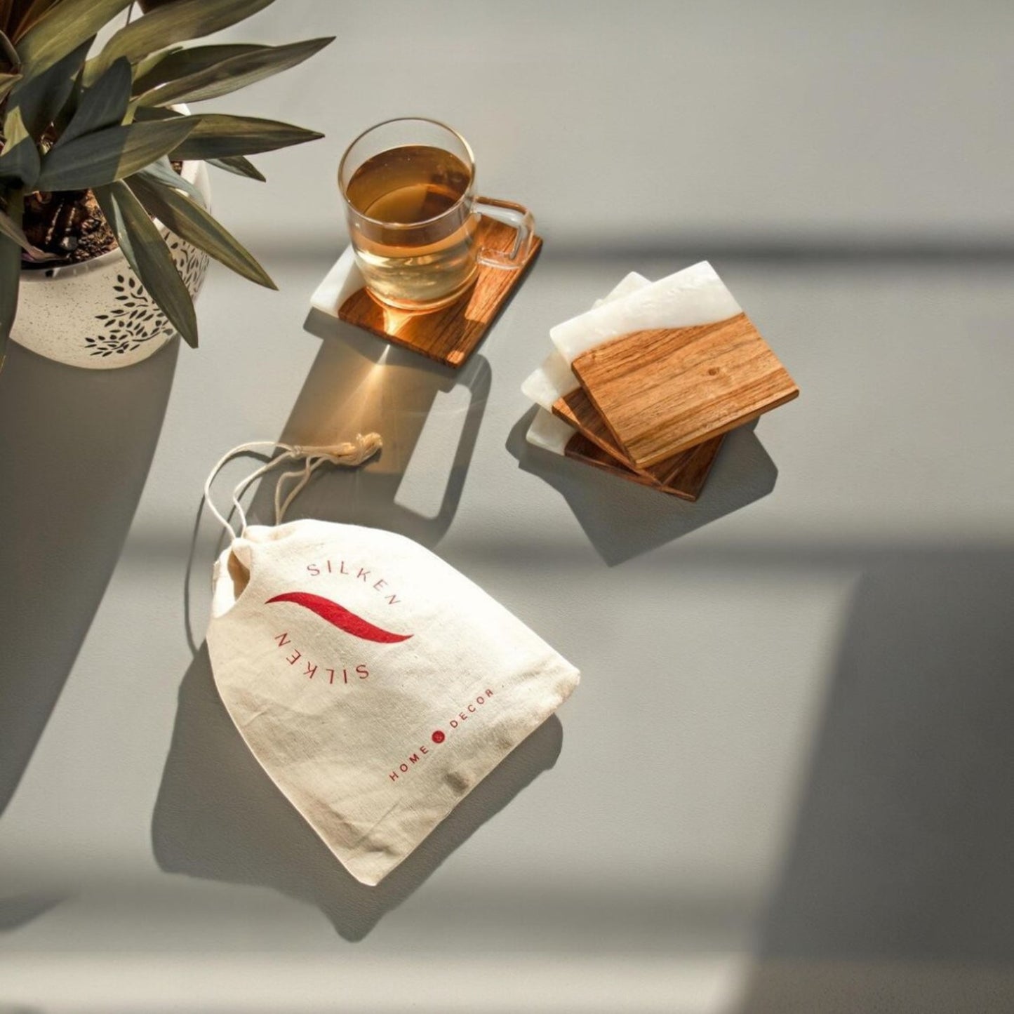 Luxury Feast Acacia Wood Coasters (Set of 4)