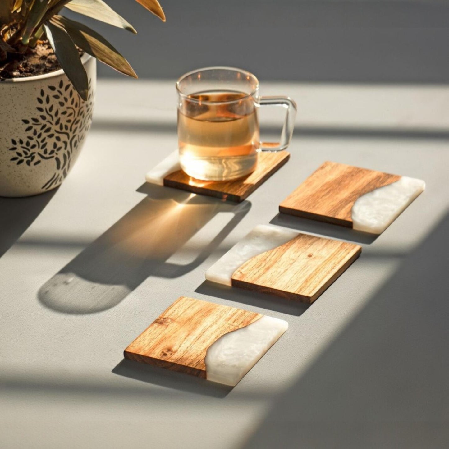 Luxury Feast Acacia Wood Coasters (Set of 4)