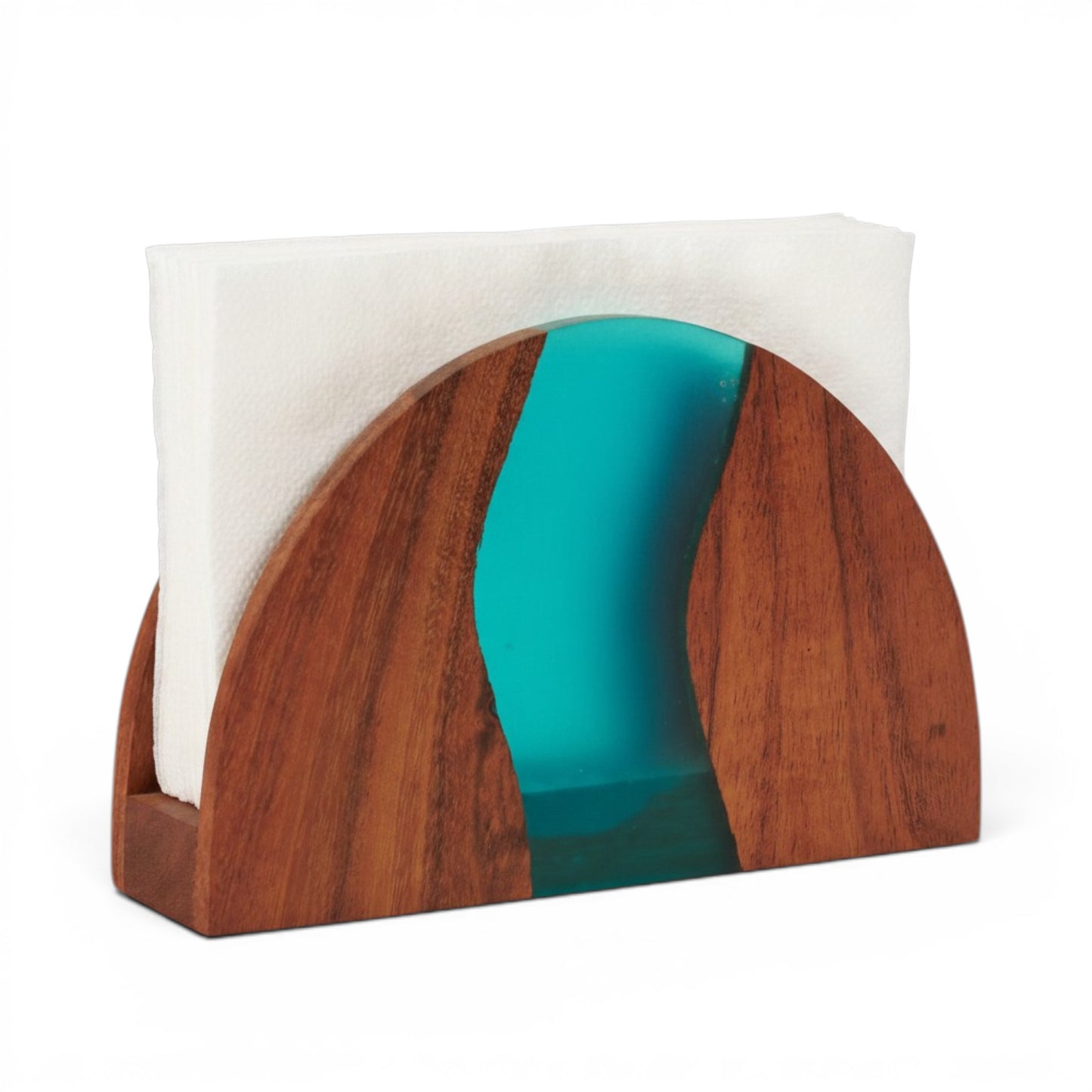 Wood-Epoxy Island Paradise Curved Napkin Holder