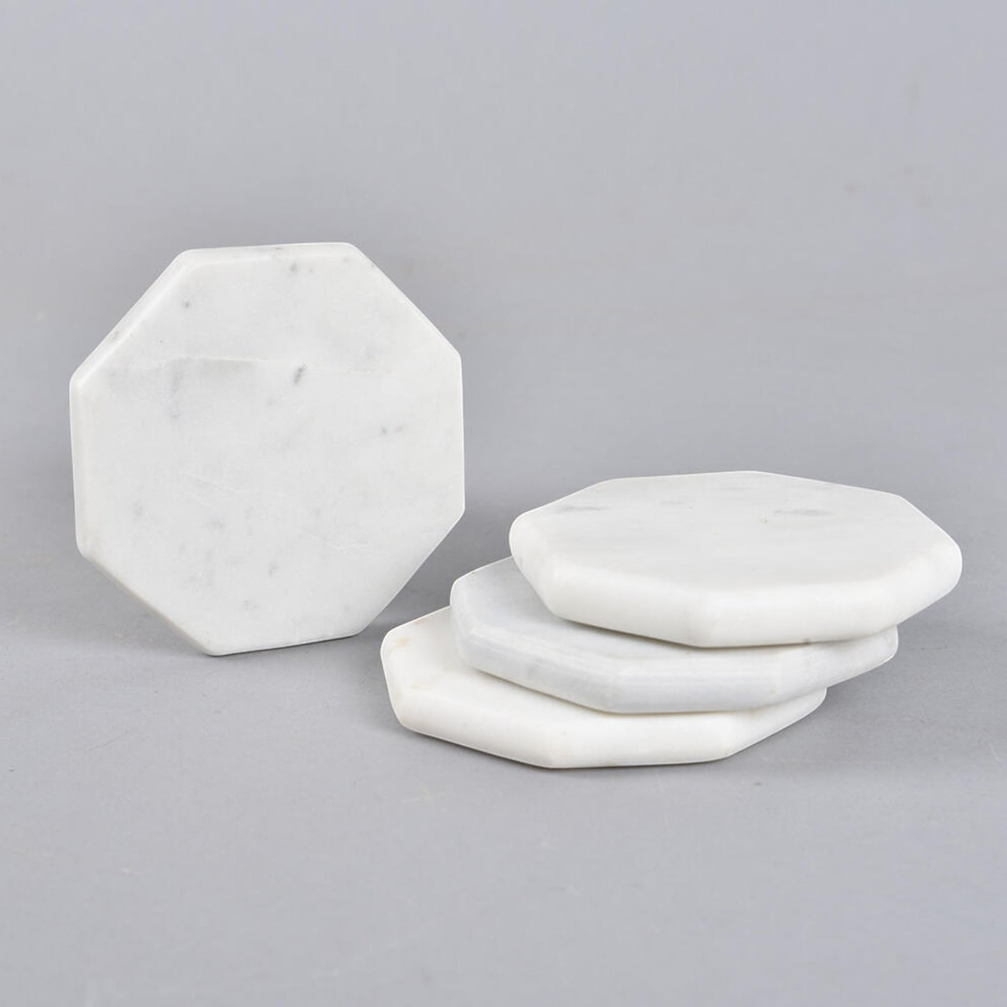 Hand cut marble octagon coasters (set of 4)