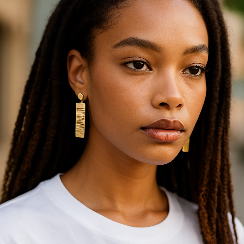 Handcrafted Gold-Toned Earrings