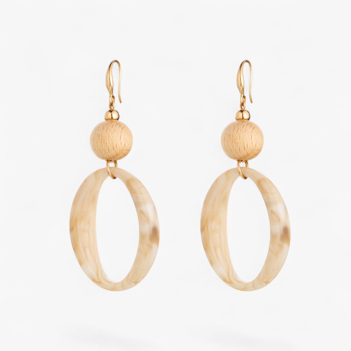 Marbled Lightweight Resin Hoop Earrings