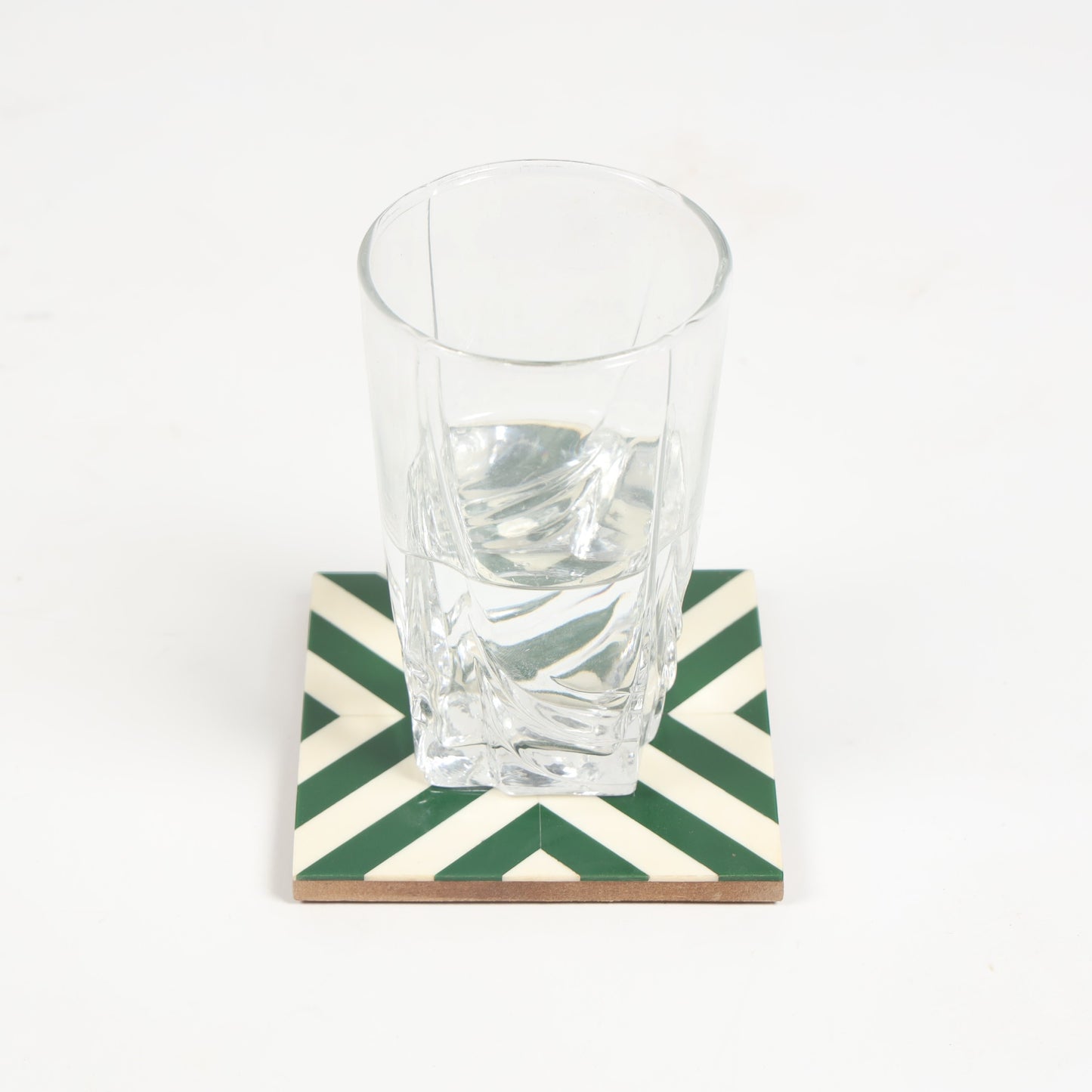 Green Geometric Resin Coasters (Set of 4)