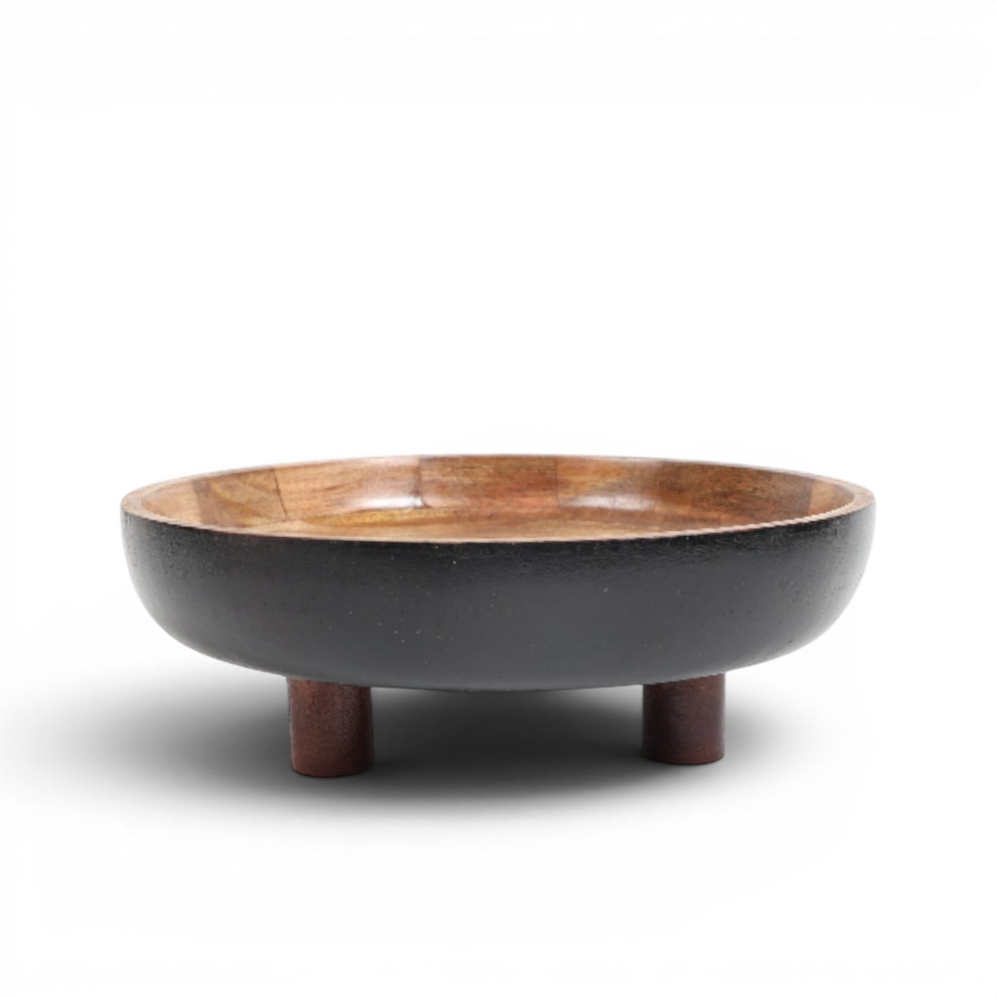 Artisan-made Mango Wood Footed Salad Bowl