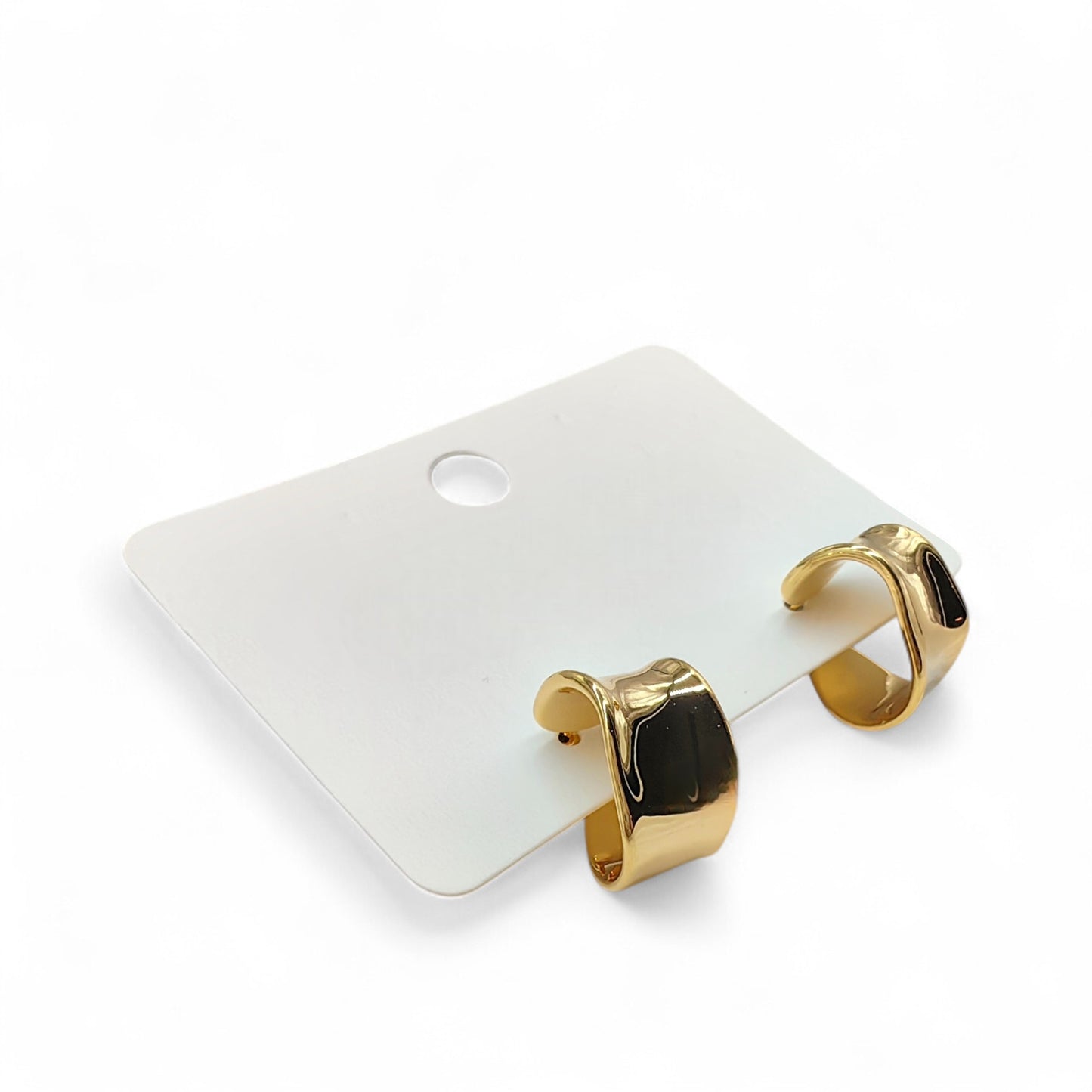 18K Gold-Layered Sculpted Contemporary Wave Hoop Earrings