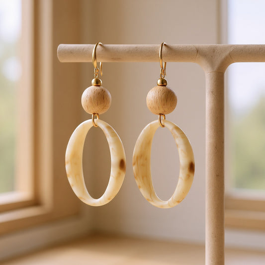 Marbled Lightweight Resin Hoop Earrings
