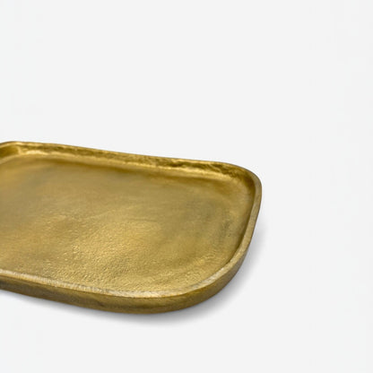 Handcrafted Rectangle 26x19cm Decorative Tray in Gold