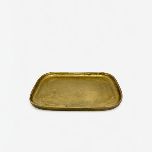 Handcrafted Rectangle 26x19cm Decorative Tray in Gold