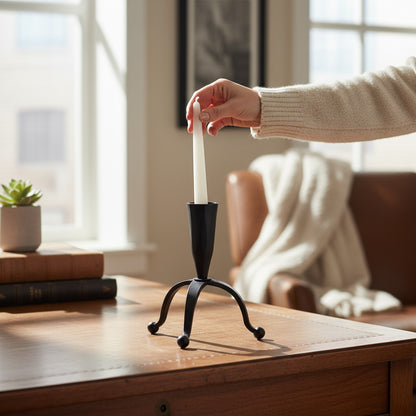 Black Iron Taper Candle Holders