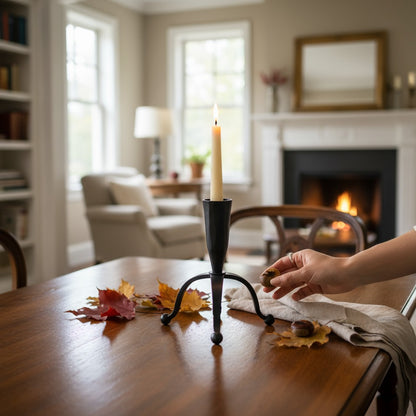 Black Iron Taper Candle Holders