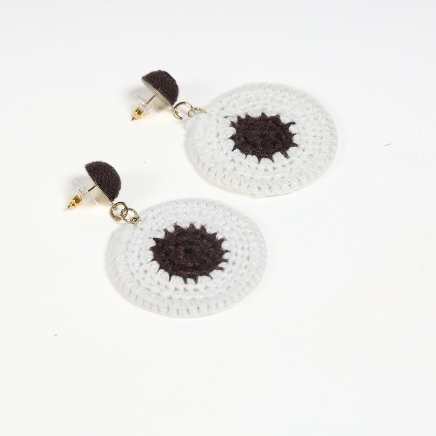 Black & White Crochet Statement Earrings