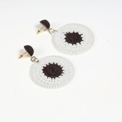 Black & White Crochet Statement Earrings
