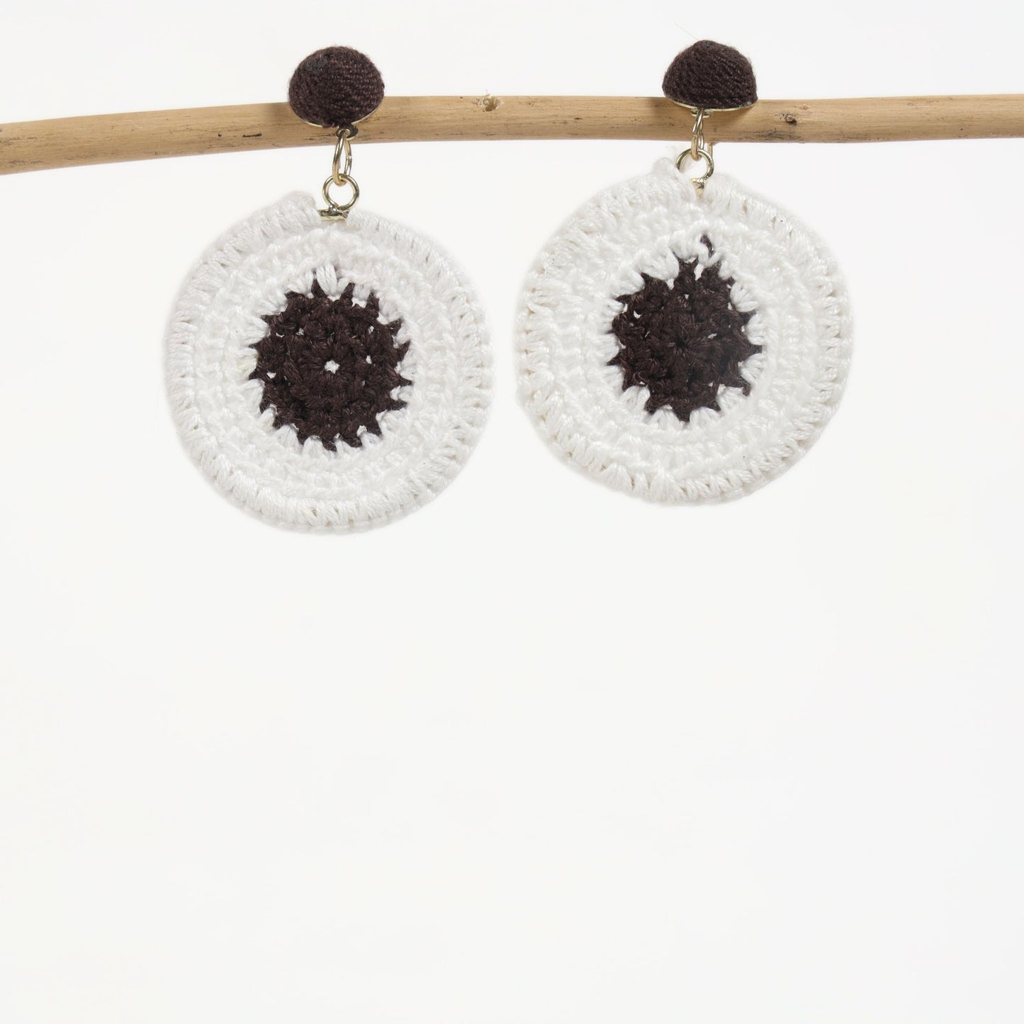 Black & White Crochet Statement Earrings