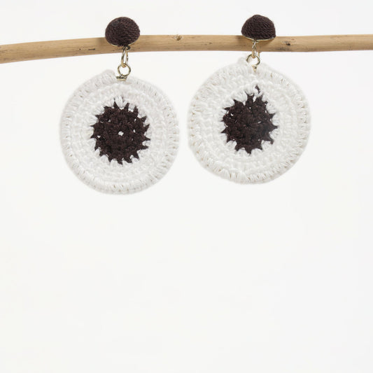 Black & White Crochet Statement Earrings