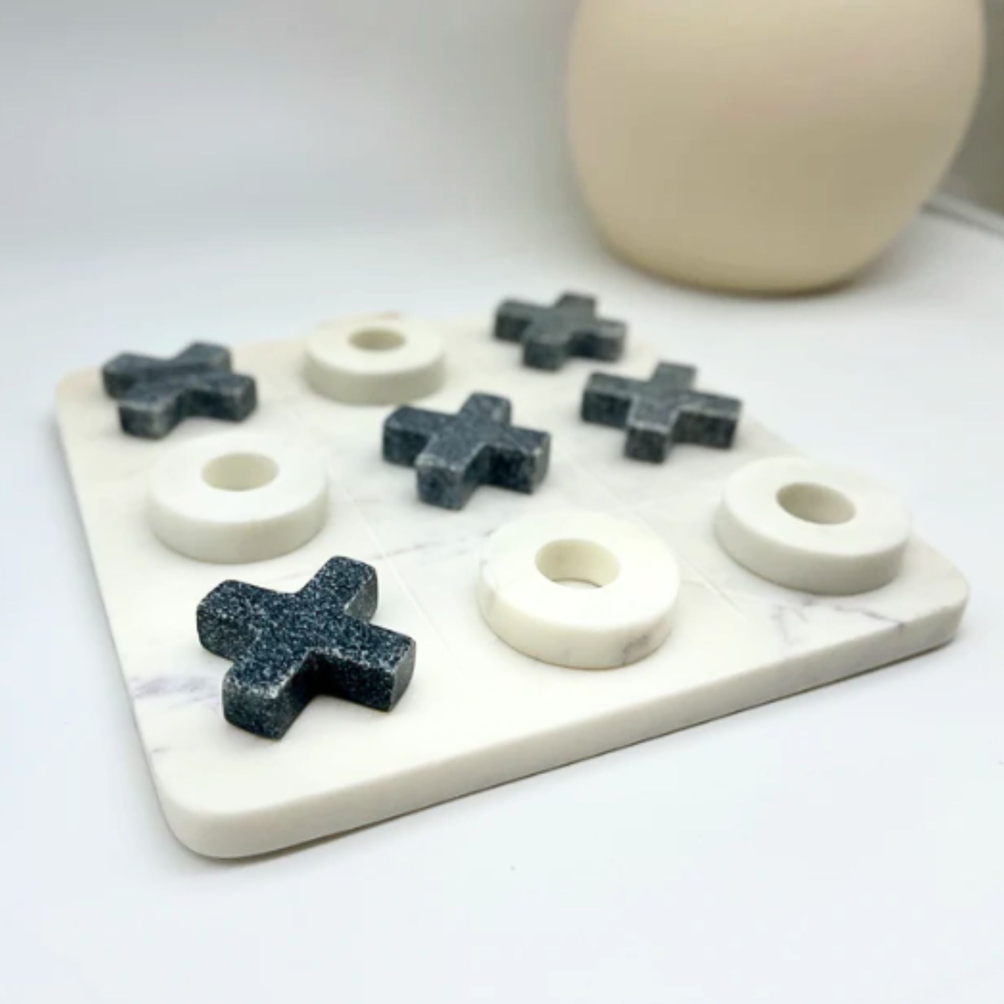 Handmade Marble Naughts and Crosses – Yellow Drama