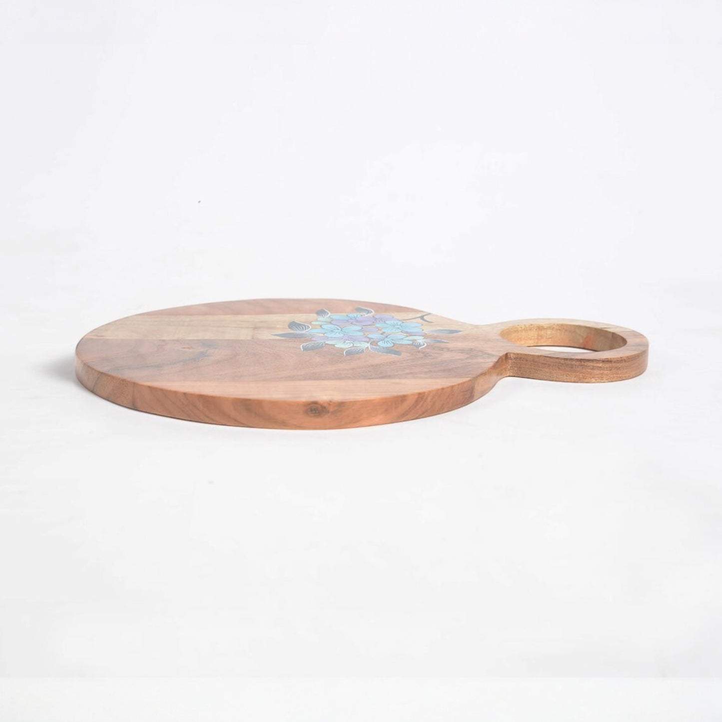 Acacia Wood Chopping Board with Hand Painted Violets