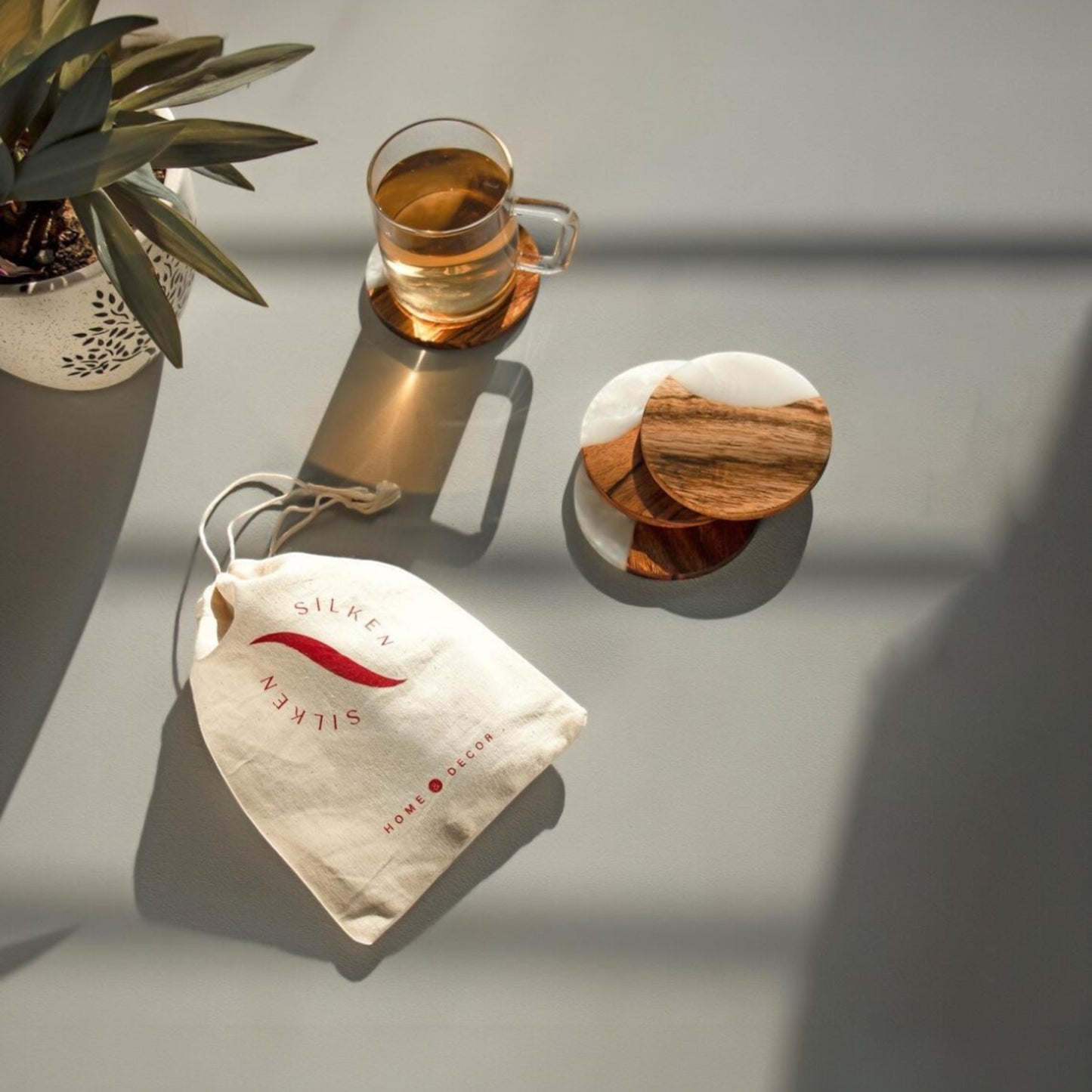 Luxury Feast Acacia Wood Coasters (Set of 4)