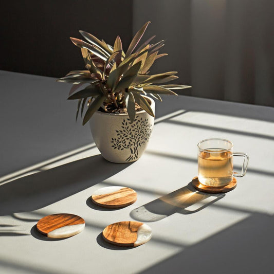 Luxury Feast Acacia Wood Coasters (Set of 4)