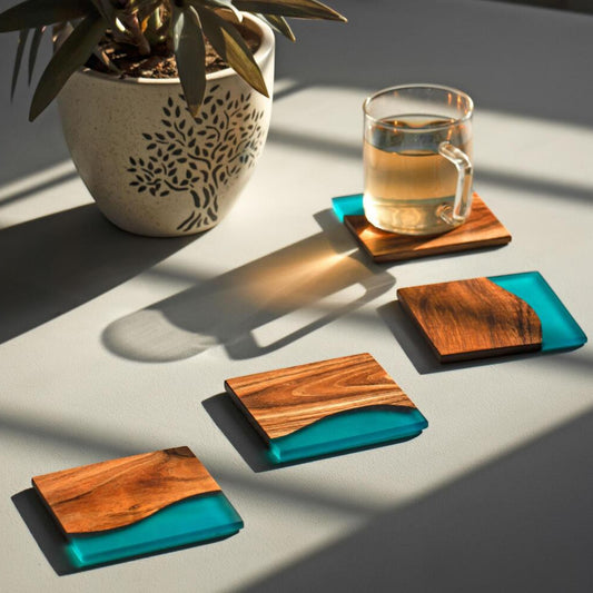 Luxury Feast Acacia Wood Coasters (Set of 4)