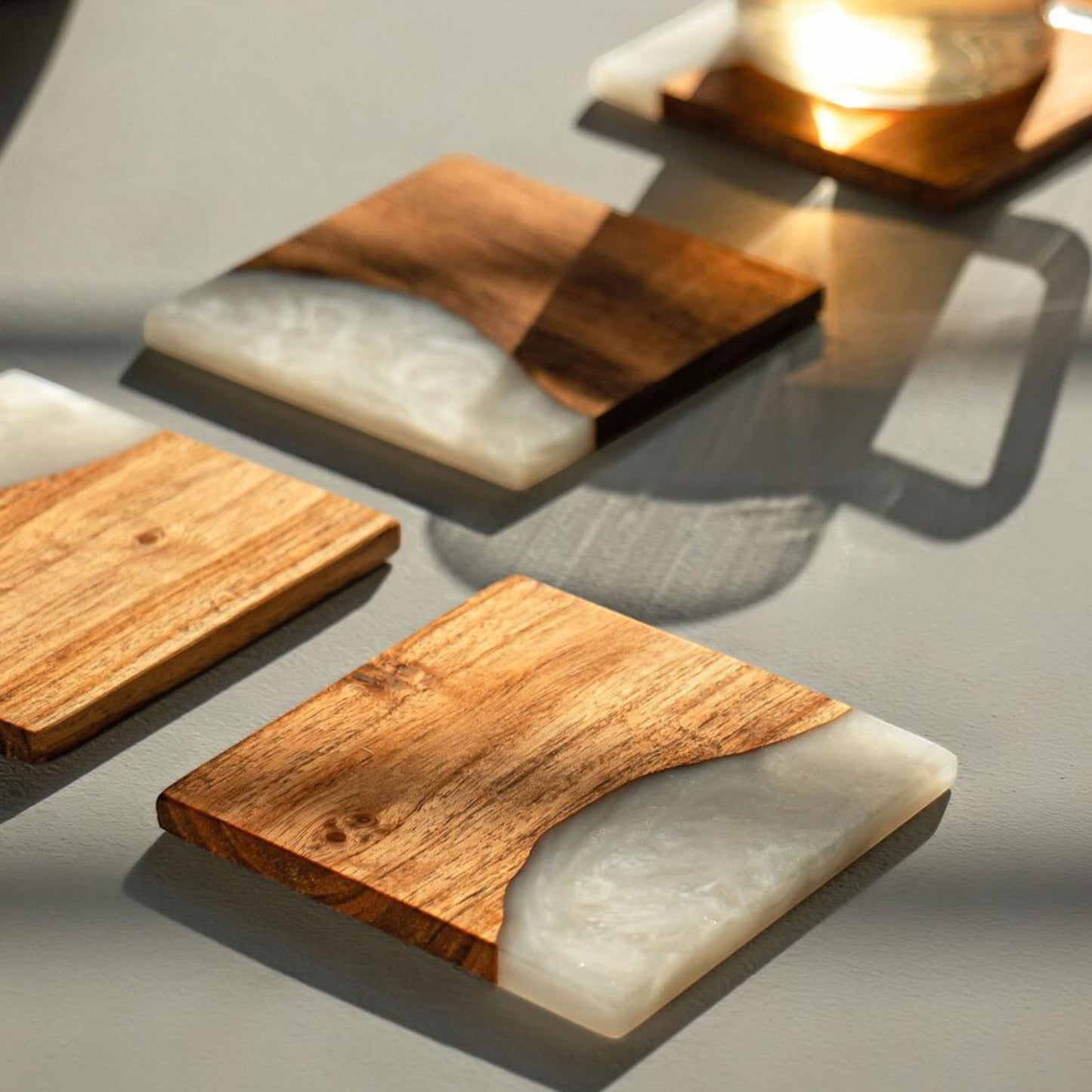 Luxury Feast Acacia Wood Coasters (Set of 4)