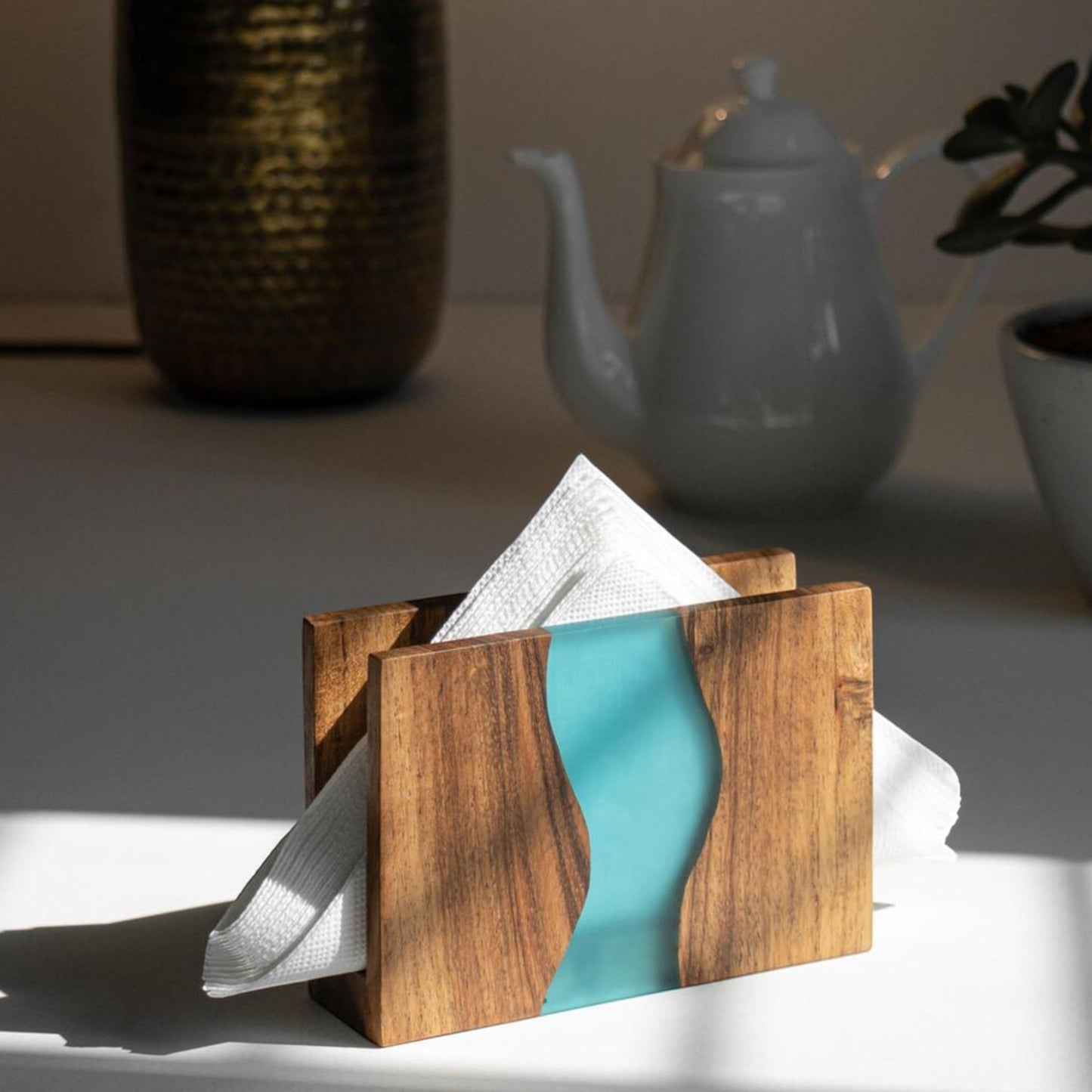 Luxury Feast Live Edge Acacia Wood Napkin Holder