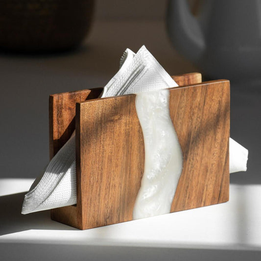 Luxury Feast Live Edge Acacia Wood Napkin Holder