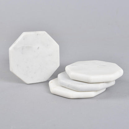 Hand cut marble octagon coasters (set of 4)