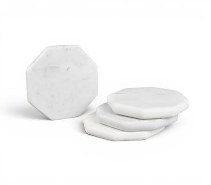 Hand cut marble octagon coasters (set of 4)