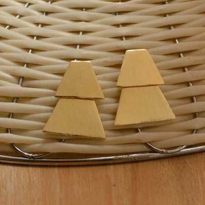 Gold-Toned Trapezium Earrings