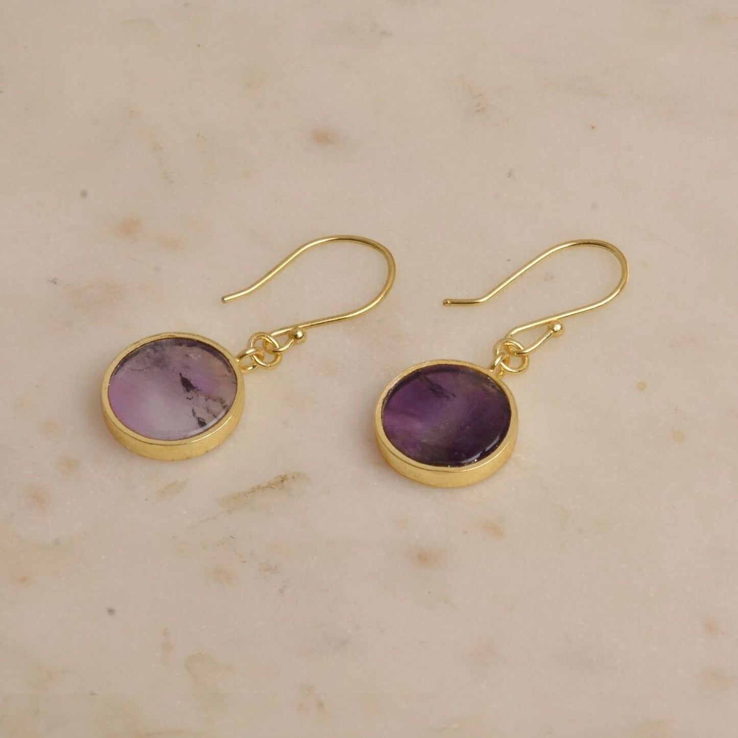 Amethyst Gold-Toned Earrings