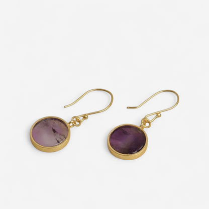 Amethyst Gold-Toned Earrings