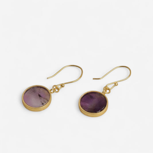 Amethyst Gold-Toned Earrings