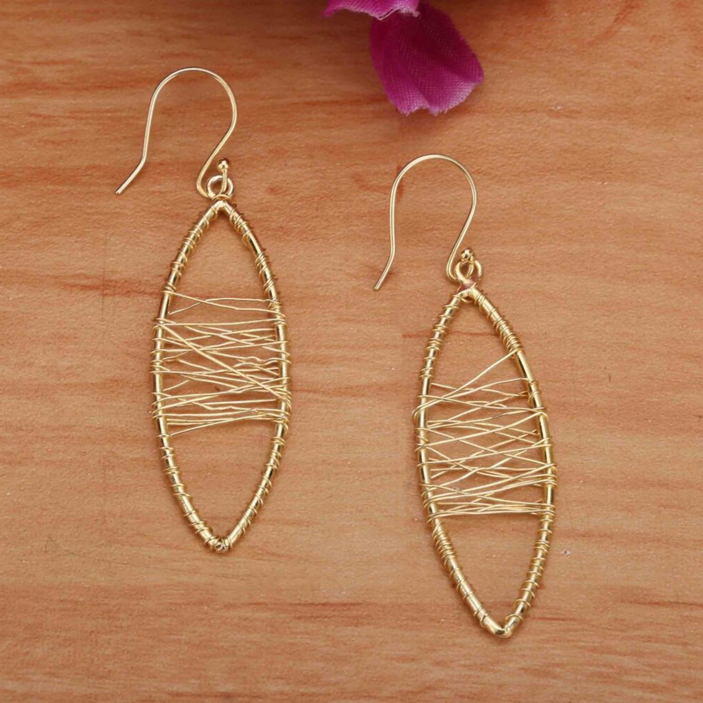 Artisanal Gold-Toned Artisan Earrings