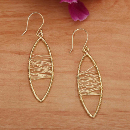 Artisanal Gold-Toned Artisan Earrings