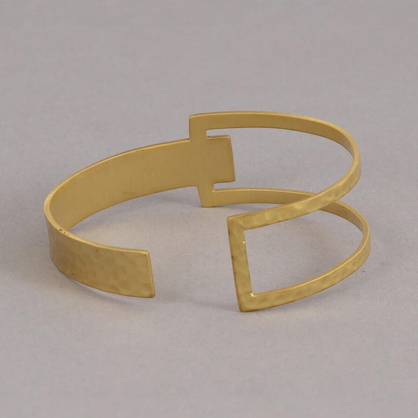 Handmade Gold-Toned Hammered Bangle