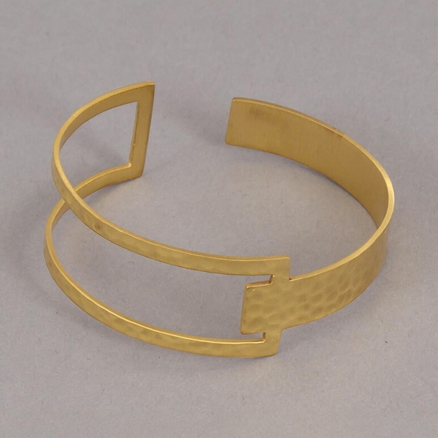 Handmade Gold-Toned Hammered Bangle