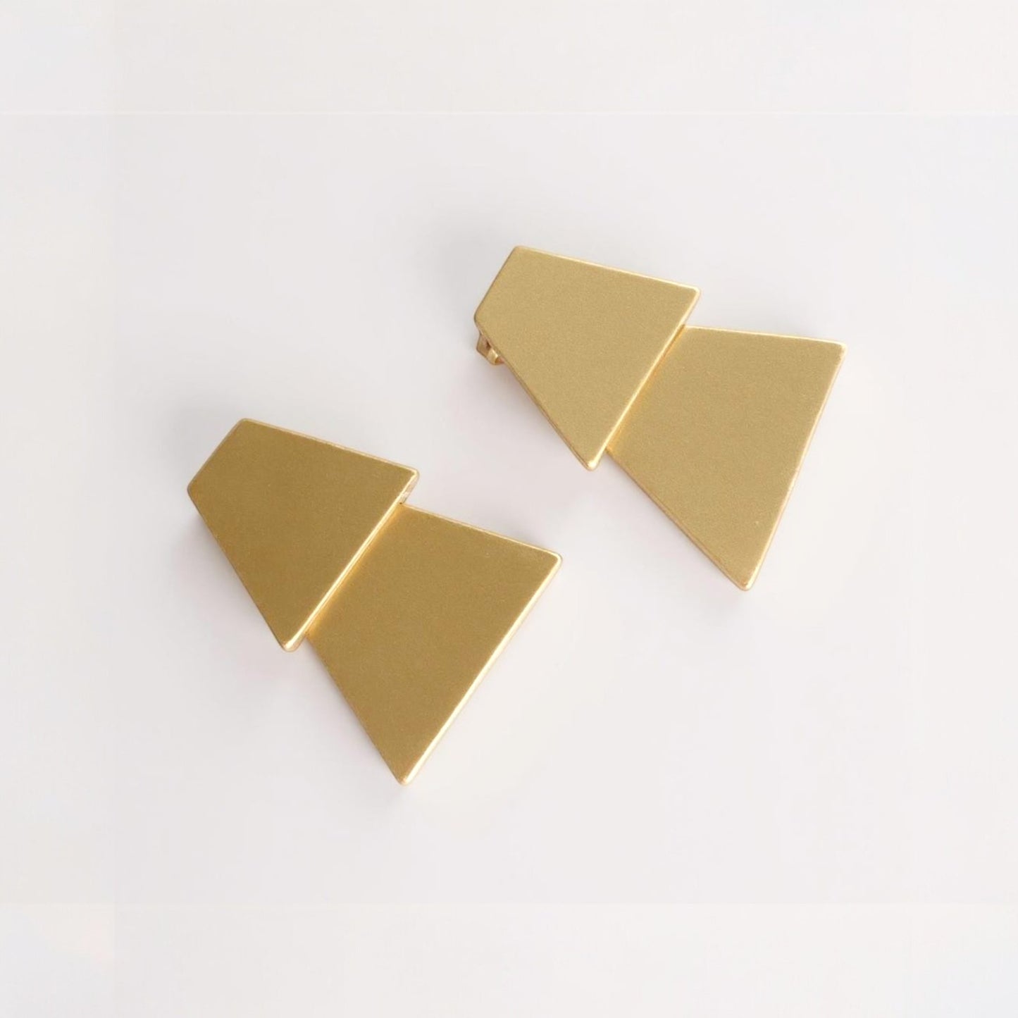 Gold-Toned Trapezium Earrings