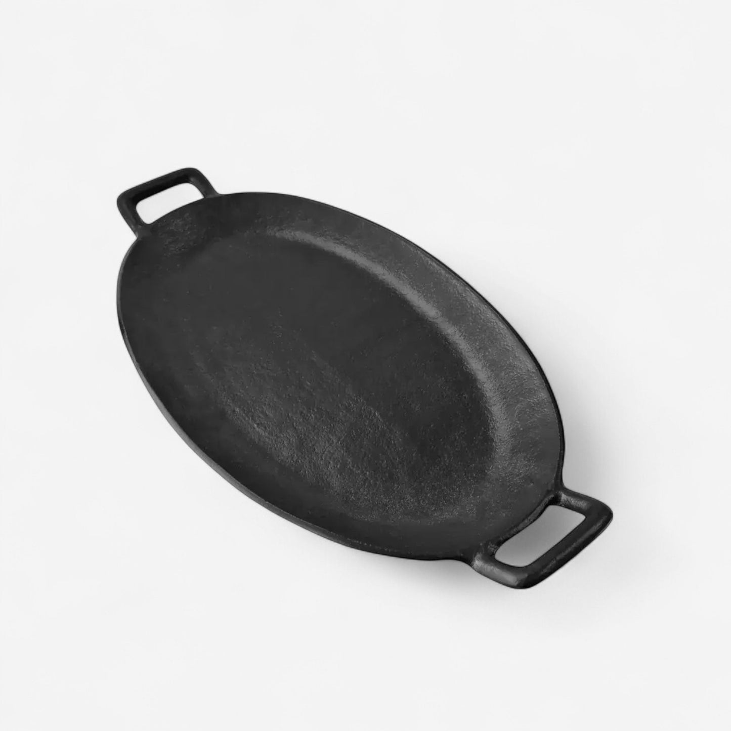 Hand-Cast Oval Decorative Serving Tray 39x20cm in Black