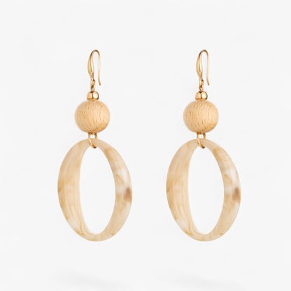 Marbled Lightweight Resin Hoop Earrings